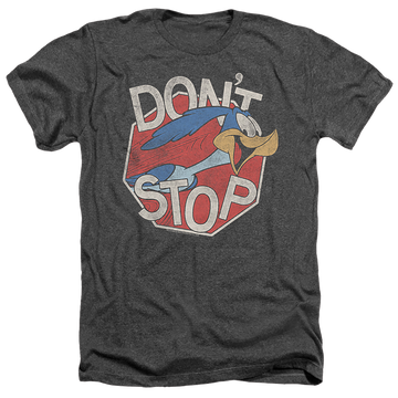 Charcoal men's heather t-shirt with Looney Tunes Dont Stop graphic
