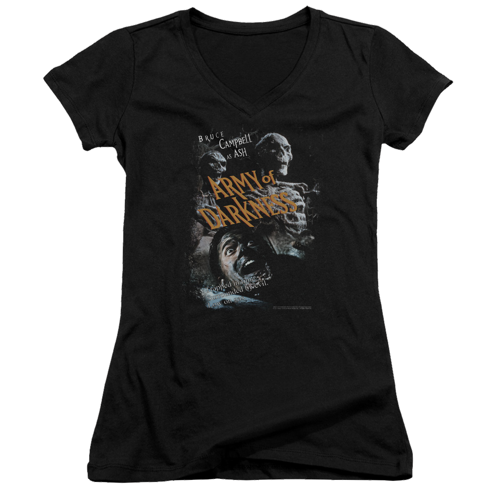 Army Of Darkness Covered - Juniors V-Neck T-Shirt Juniors V-Neck T-Shirt Army of Darkness