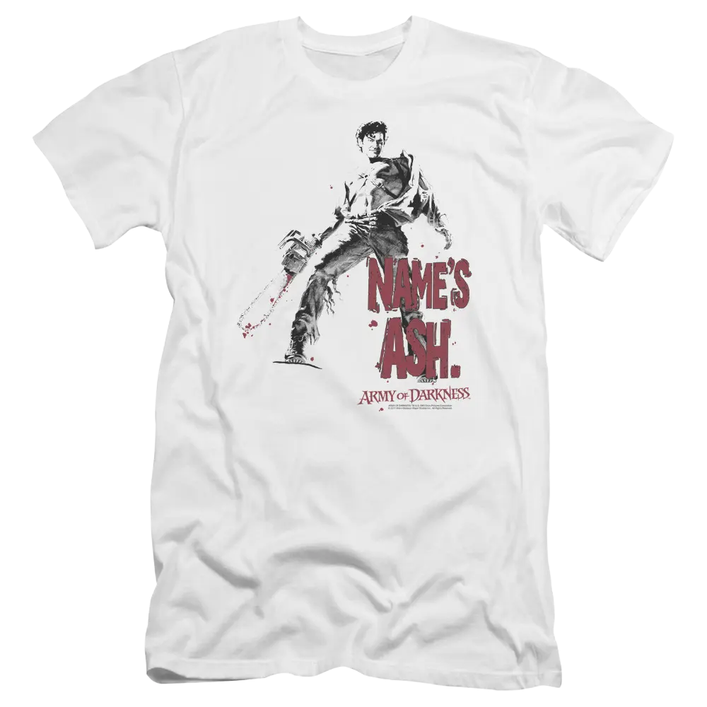 Army Of Darkness Names Ash - Men's Premium Slim Fit T-Shirt Army of Darkness