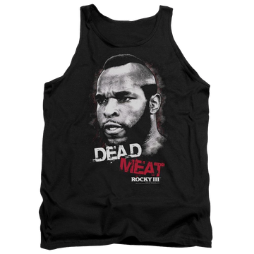 Black men's tank with Rocky III Dead Meat graphic
