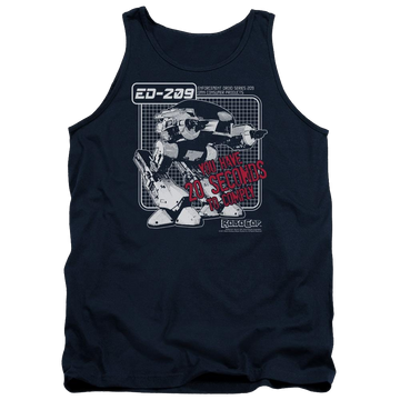 Navy men's tank with Robocop Ed 209 graphic