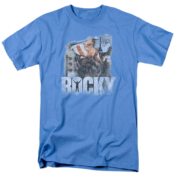 Carolina blue men's regular fit t-shirt with Rocky/The Champion graphic