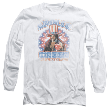 White men's long sleeve t-shirt with Rocky Apollo Creed graphic