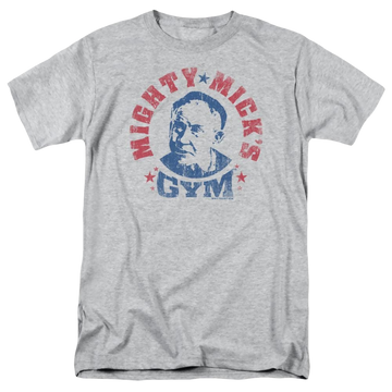 Athletic heather men's regular fit t-shirt with Rocky Mighty Micks Gym graphic