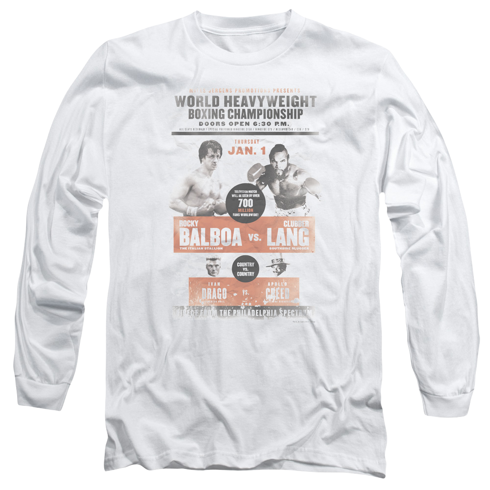Rocky III Vs Clubber Poster Men's Long Sleeve T-Shirt Men's Long Sleeve T-Shirt Rocky