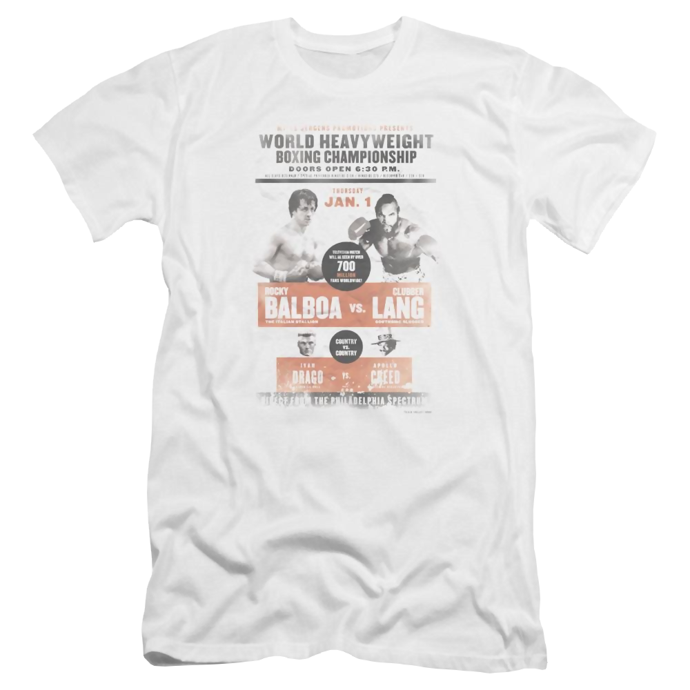 Rocky III Vs Clubber Poster Men's Premium Slim Fit T-Shirt Men's Premium Slim Fit T-Shirt Rocky