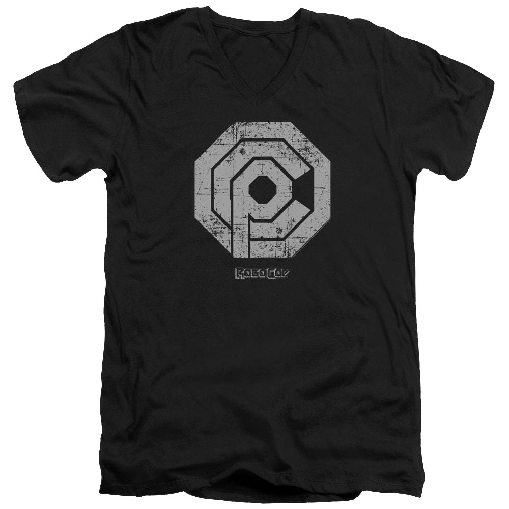 Robocop Distressed Ocp Logo Men's V-Neck T-Shirt Men's V-Neck T-Shirt Robocop