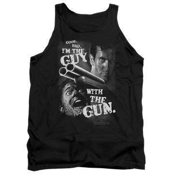 Black men's tank with Army of Darkness Guy With The Gun graphic