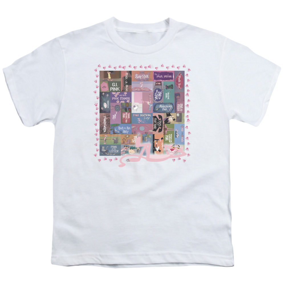 Pink Panther Vintage Titles Youth T-Shirt (Ages 8-12) Youth T-Shirt (Ages 8-12) Pink Panther