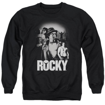 Black men's crewneck sweatshirt with Rocky Making Of A Champ graphic
