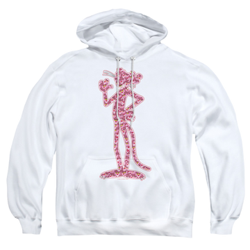 White pullover hoodie with Pink Panther/Heads graphic