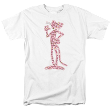 White men's regular fit t-shirt with Pink Panther Heads graphic