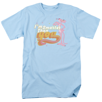Light blue men's regular fit t-shirt with Pink Panther Smart Cat graphic