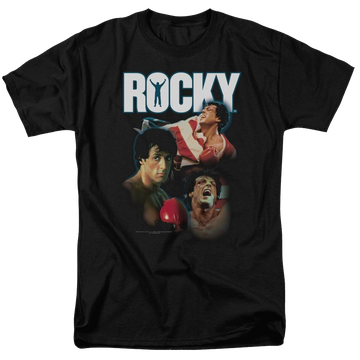 Black men's regular fit t-shirt with Rocky I Did It graphic