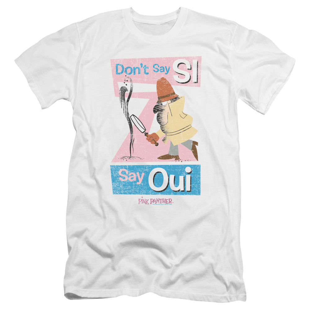 Pink Panther Say Oui Premium Adult Slim Fit T-Shirt Men's Premium Slim Fit T-Shirt Pink Panther