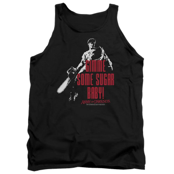Black men's tank with Army of Darkness Sugar graphic