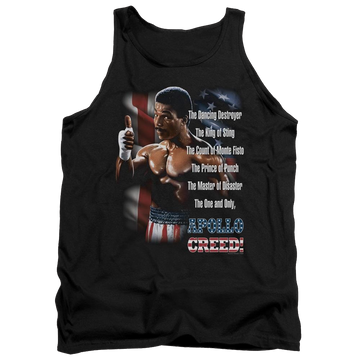 Black men's tank with Rocky II The One And Only graphic