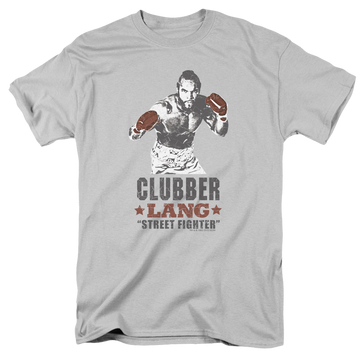 Silver men's regular fit t-shirt with Rocky None graphic