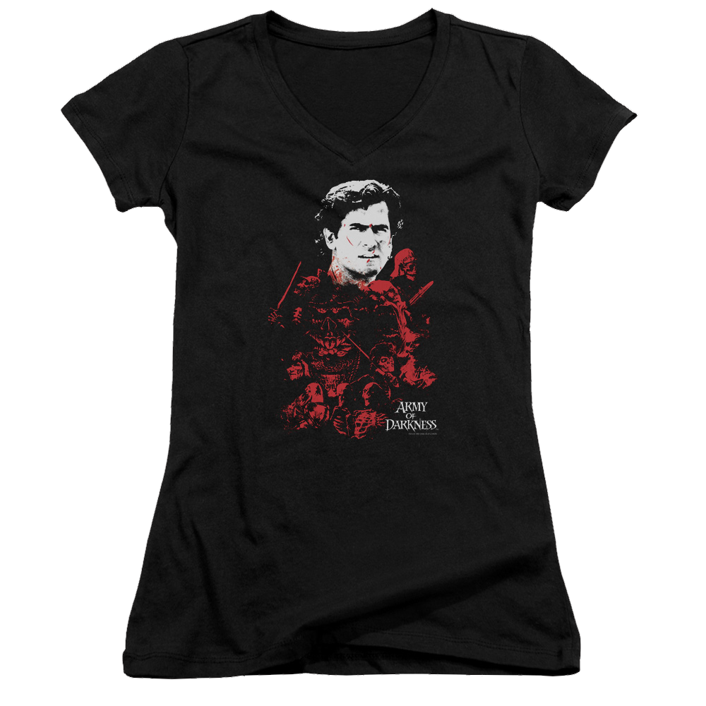 Army Of Darkness Pile Of Baddies - Juniors V-Neck T-Shirt Juniors V-Neck T-Shirt Army of Darkness