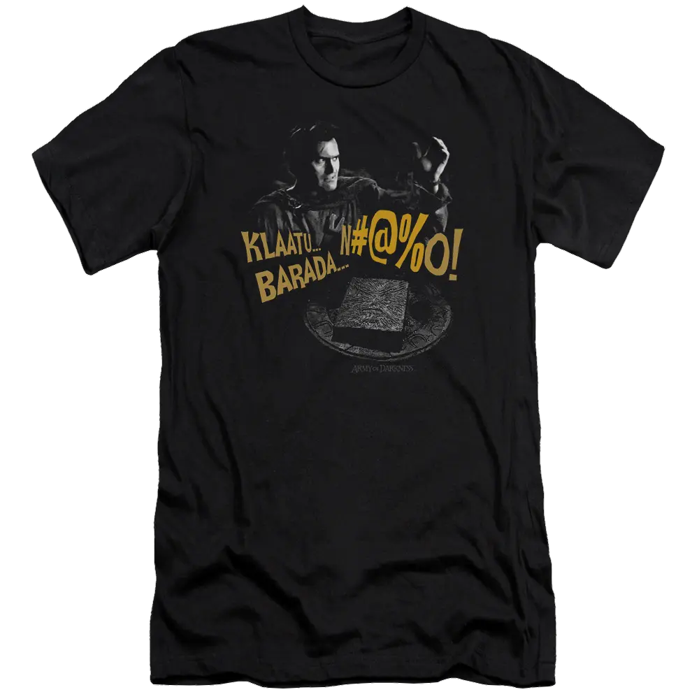 Army Of Darkness Klaatu...barada - Men's Premium Slim Fit T-Shirt Army of Darkness