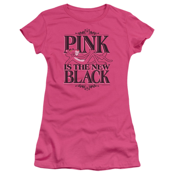 Hot pink juniors t-shirt with Pink Panther The New Black graphic