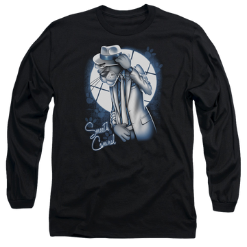 Black men's long sleeve t-shirt with Pink Panther Smooth Criminal graphic