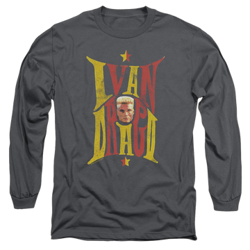 Charcoal men's long sleeve t-shirt with Rocky IV Ivan graphic