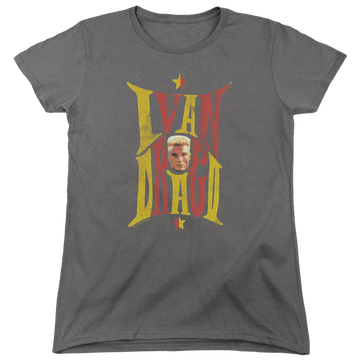 Charcoal women's t-shirt with Rocky IV Ivan graphic
