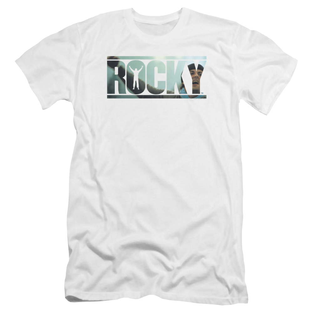 Rocky Cutout Logo - Men's Premium Slim Fit T-Shirt Men's Premium Slim Fit T-Shirt Rocky