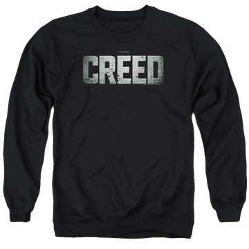 Black men's crewneck sweatshirt with Creed Logo graphic