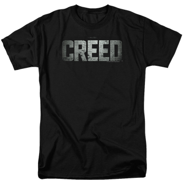 Black men's regular fit t-shirt with Creed Logo graphic