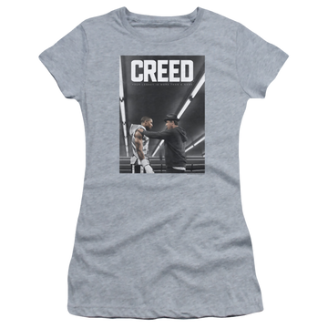 Athletic heather juniors t-shirt with Creed Poster graphic