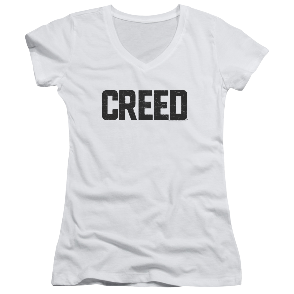 Creed Cracked Logo - Juniors V-Neck T-Shirt Juniors V-Neck T-Shirt Creed