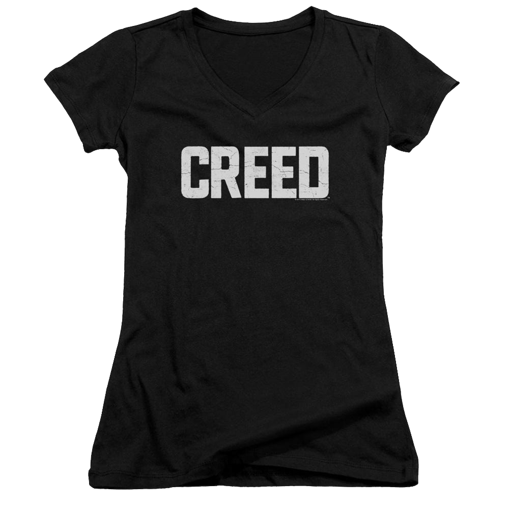 Creed Cracked Logo - Juniors V-Neck T-Shirt Juniors V-Neck T-Shirt Creed