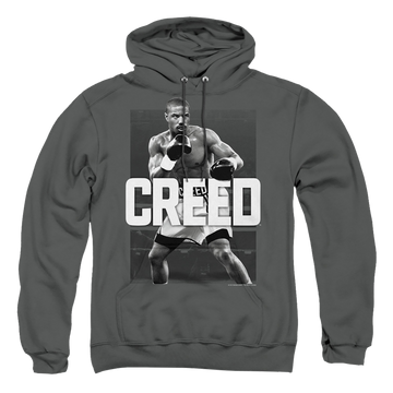 Charcoal pullover hoodie with Creed Final Round graphic
