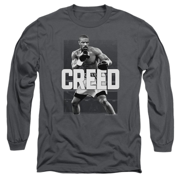 Charcoal men's long sleeve t-shirt with Creed Final Round graphic