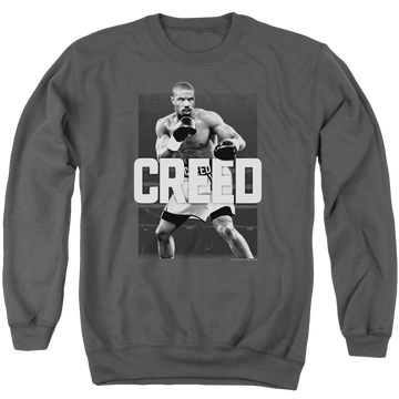 Charcoal men's crewneck sweatshirt with Creed Final Round graphic