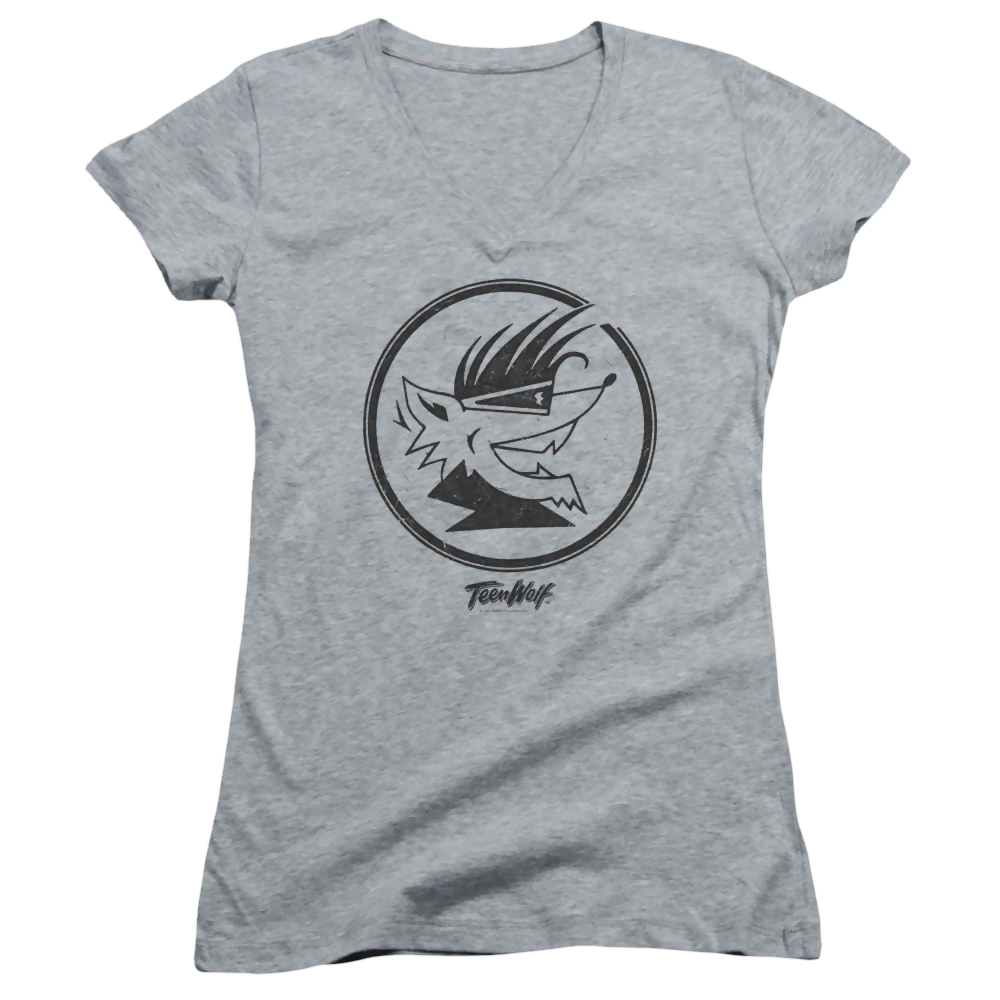 Teen Wolf Wolf Head Juniors V-Neck T-Shirt Juniors V-Neck T-Shirt Teen Wolf