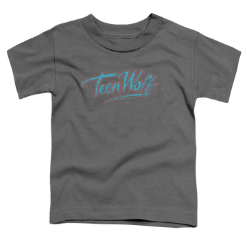 Charcoal toddler t-shirt with Teen Wolf Neon Logo graphic