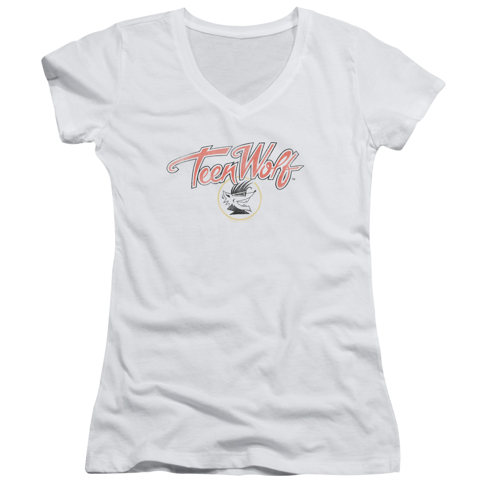 Teen Wolf Poster Logo Juniors V-Neck T-Shirt Juniors V-Neck T-Shirt Teen Wolf