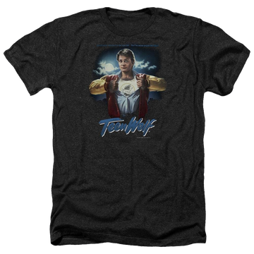 Charcoal men's heather t-shirt with Teen Wolf Poster graphic