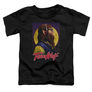 Black toddler t-shirt with Teen Wolf Headphone Wolf graphic