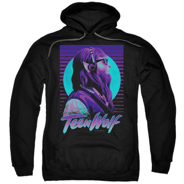 Black pullover hoodie with Teen Wolf Headphone Wolf graphic