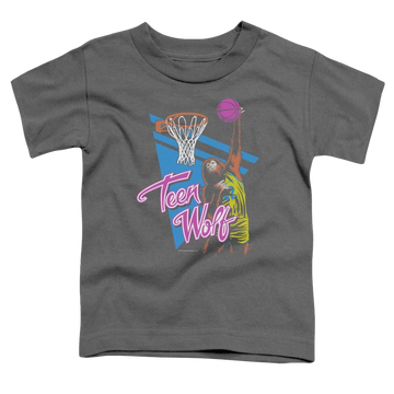 Charcoal toddler t-shirt with Teen Wolf Slam Dunk graphic