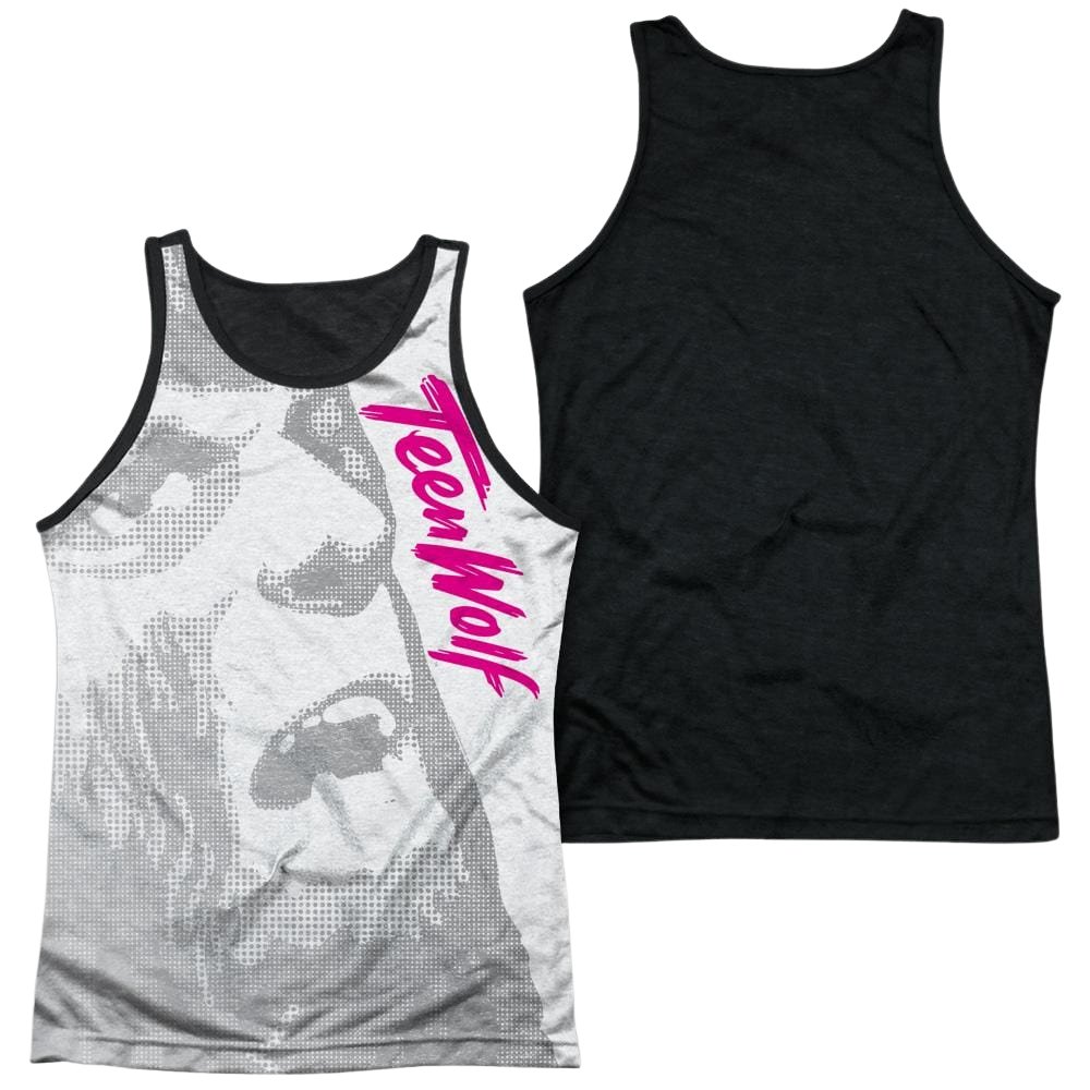 Teen Wolf Silver Halftone Men's Black Back Tank Men's Black Back Tank Teen Wolf