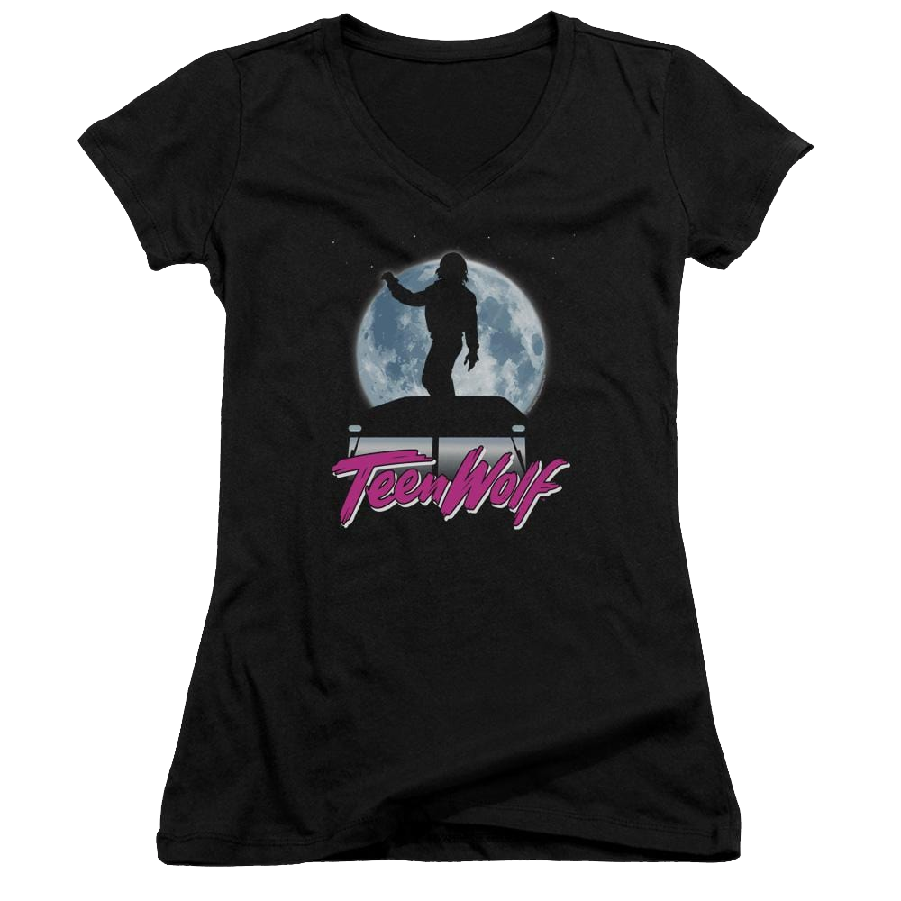 Teen Wolf Moonlight Surf Juniors V-Neck T-Shirt Juniors V-Neck T-Shirt Teen Wolf