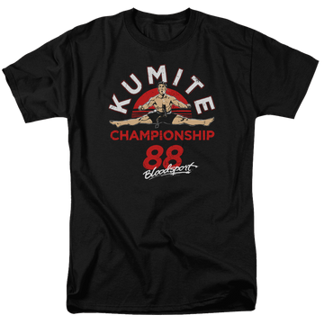 Black men's regular fit t-shirt with Bloodsport Championship 88 graphic