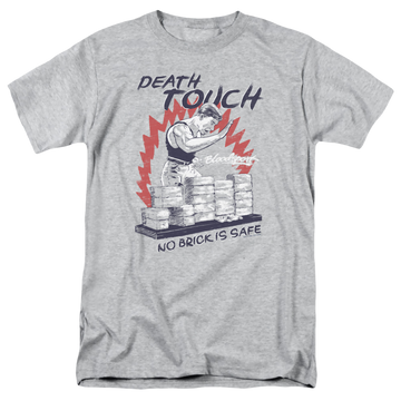 Athletic heather men's regular fit t-shirt with Bloodsport Death Touch graphic