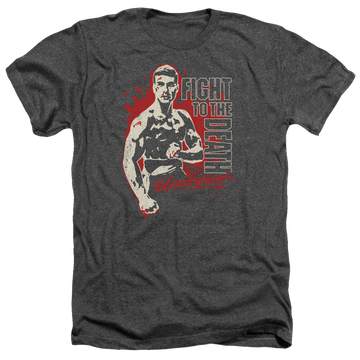 Charcoal men's heather t-shirt with Bloodsport To The Death graphic