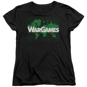 Black women's t-shirt with Wargames Game Board graphic